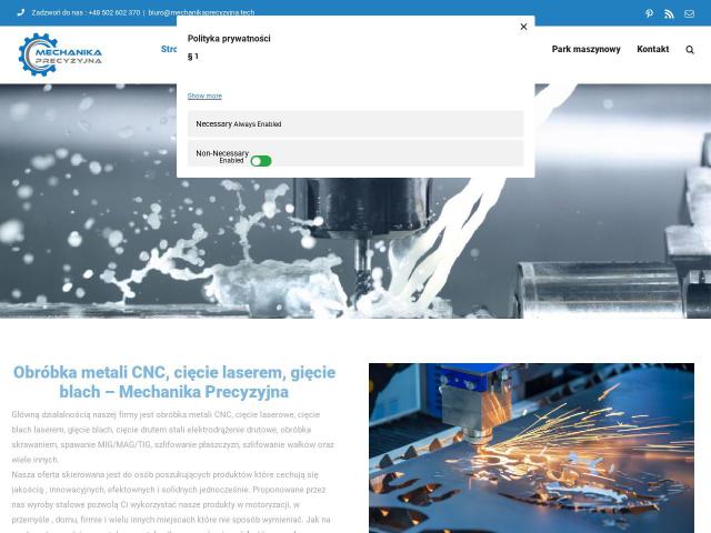 Strona MECHANIKA PRECYZYJNA PAWEŁ KARMIŃSKI  - Toruń